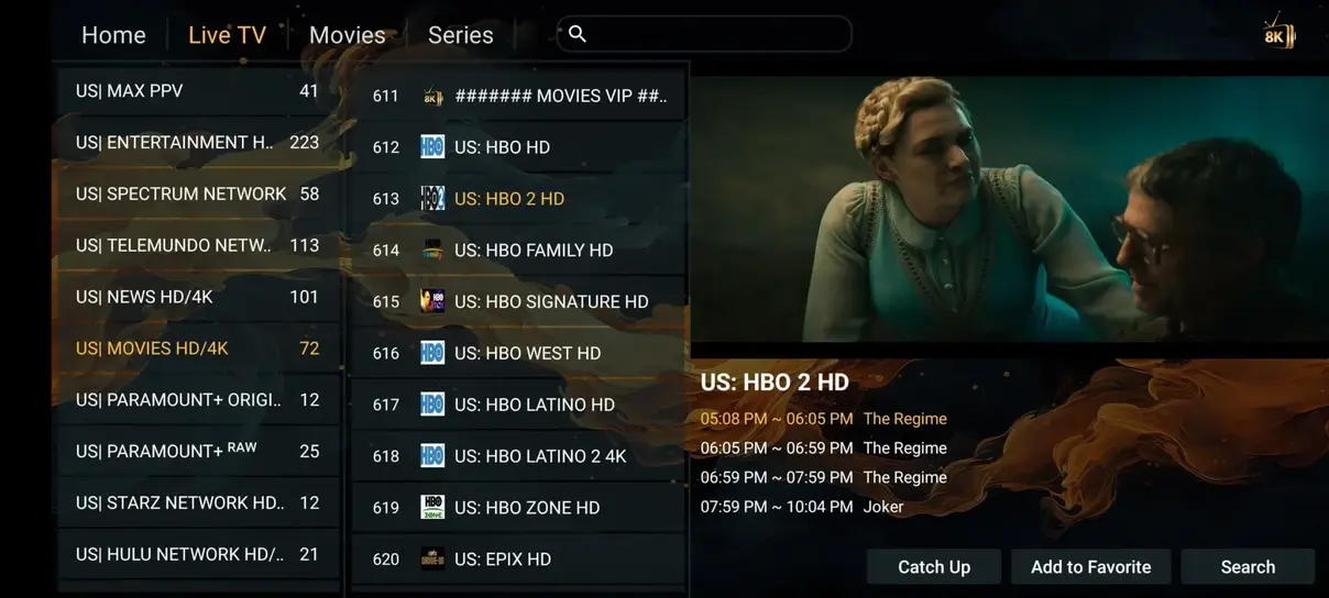 PioneerSTV streaming interface preview screen 1