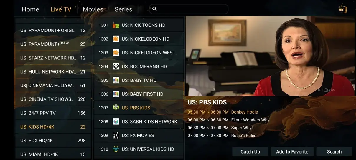 PioneerSTV streaming interface preview screen 4