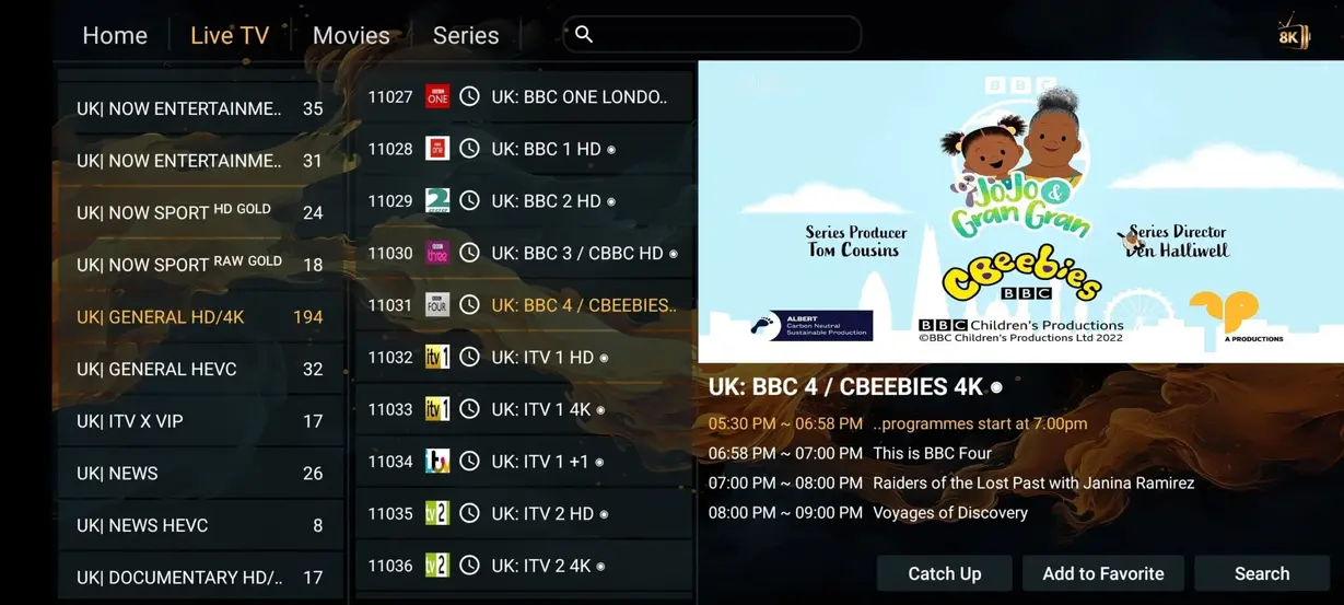 PioneerSTV streaming interface preview screen 6