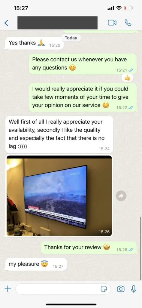 Example PioneerSTV WhatsApp support conversation 2